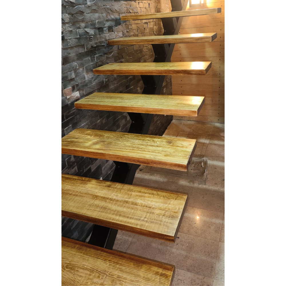 escalera de herreria con madera 5